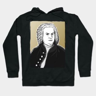 Johann Sebastian Bach in black, white and gold Hoodie